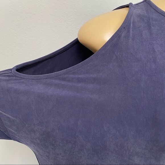 Anthro Eri + Ali Navy Annalyn Cold shoulder Dress - Picture 2 of 6